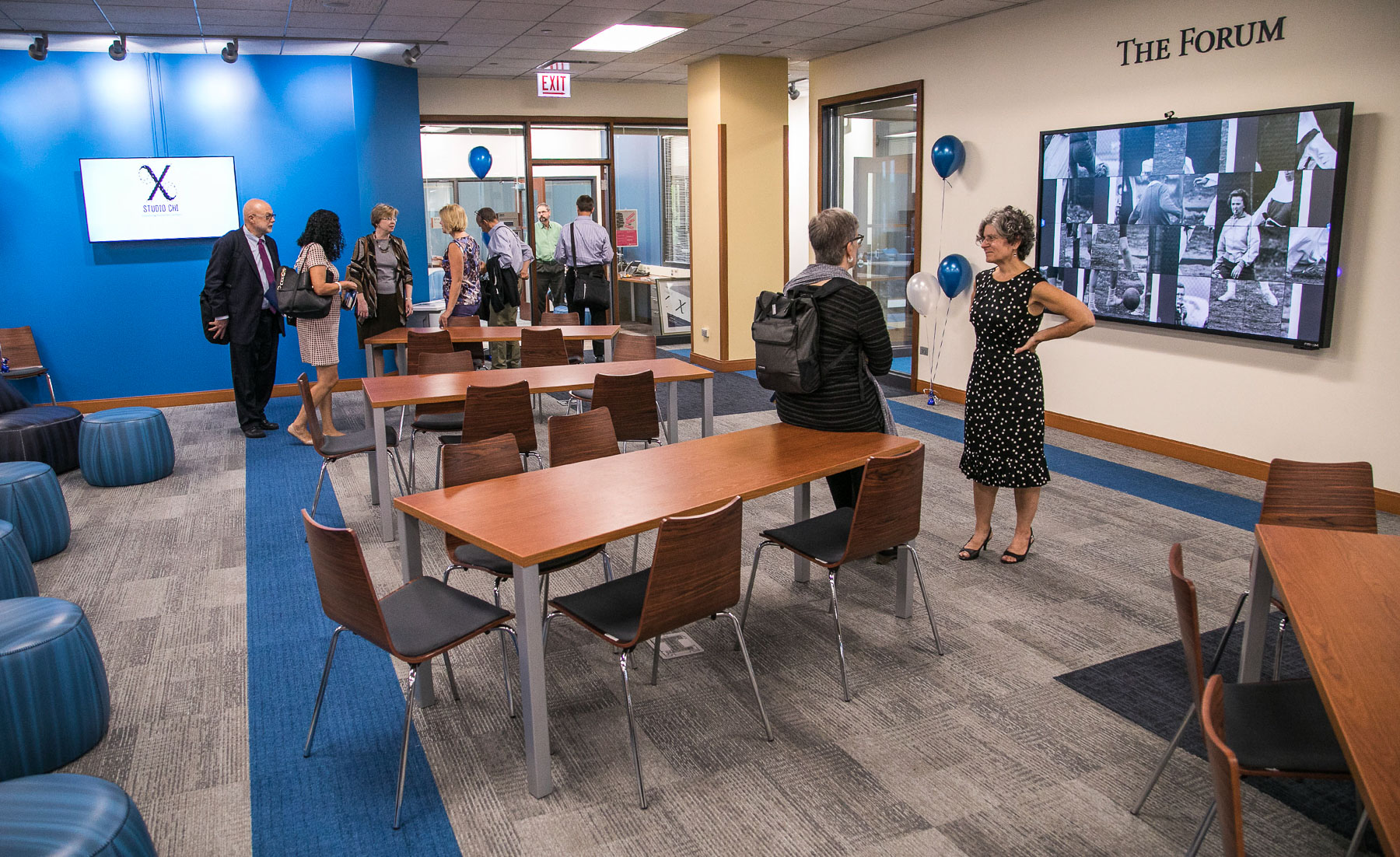 The second floor of the Richardson Library now features a 3D scanning and printing "Maker Hub" area, audio and video recording/editing rooms in the new 1581 Media Studios, several high-tech classroom spaces, and the new home for Studio CHI. (DePaul University/Jamie Moncrief)